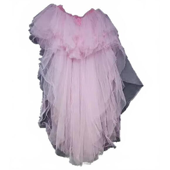 Pink Tutu High Low Tulle Nymph Princess Tiered Balletcore Skirt Sugar Thrillz - Picture 3 of 5